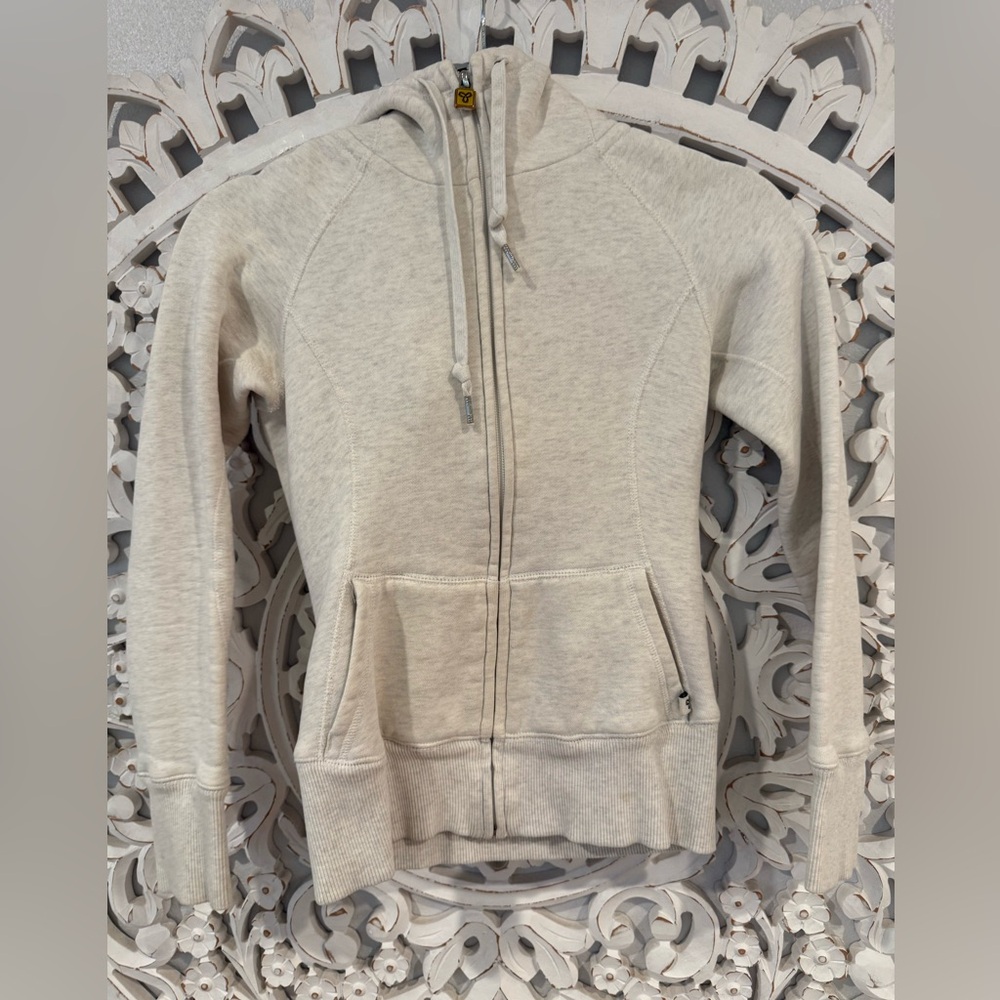 TNA Cream Gray Zip-Up Hoodie